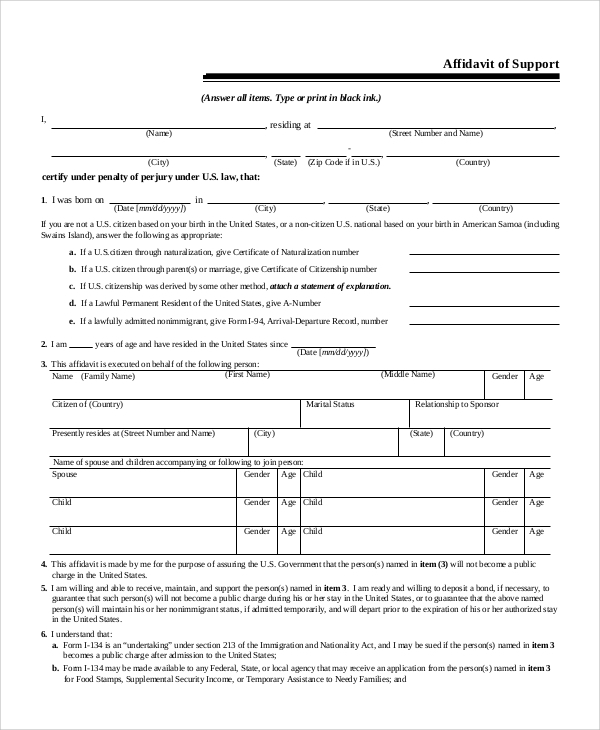 FREE 8 Sample Affidavit Forms In PDF