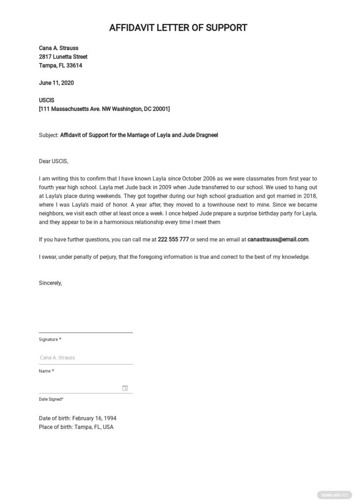 FREE Sample Affidavit Of Marriage Relationship By Third Party Template 