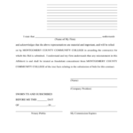Non Collusion Affidavit Form Montgomery County Community College Free