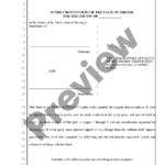 Oregon Uniform Support Affidavit Child Spousal Support Uniform