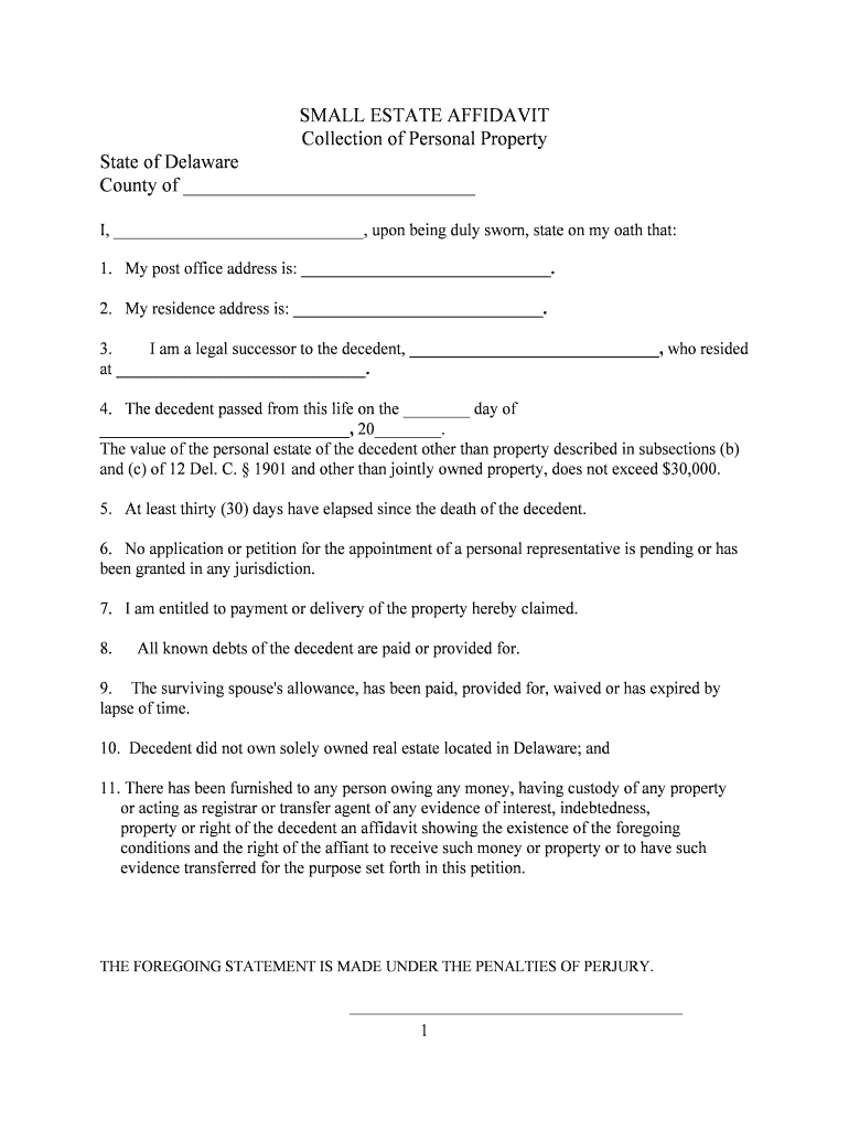 Small Estate Affidavit For Estates Not More Than 30 000 Form Online 