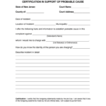 Statement Of Probable Cause For An Arrest Affidavit Fill Online