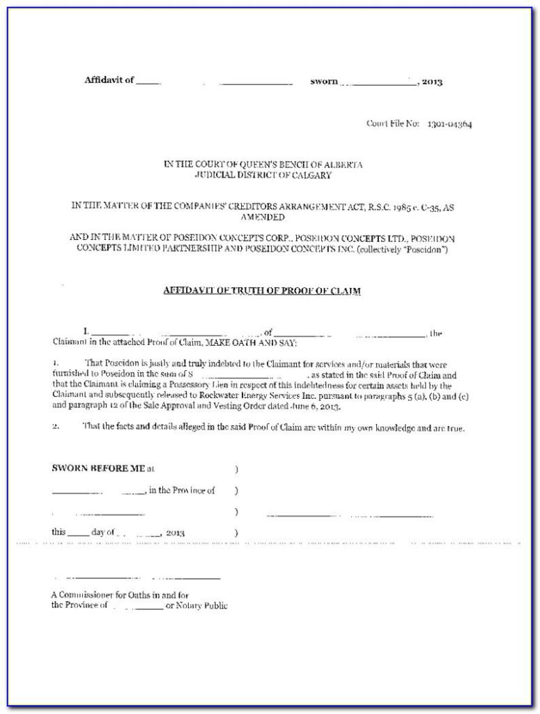 Template For Affidavit South Africa