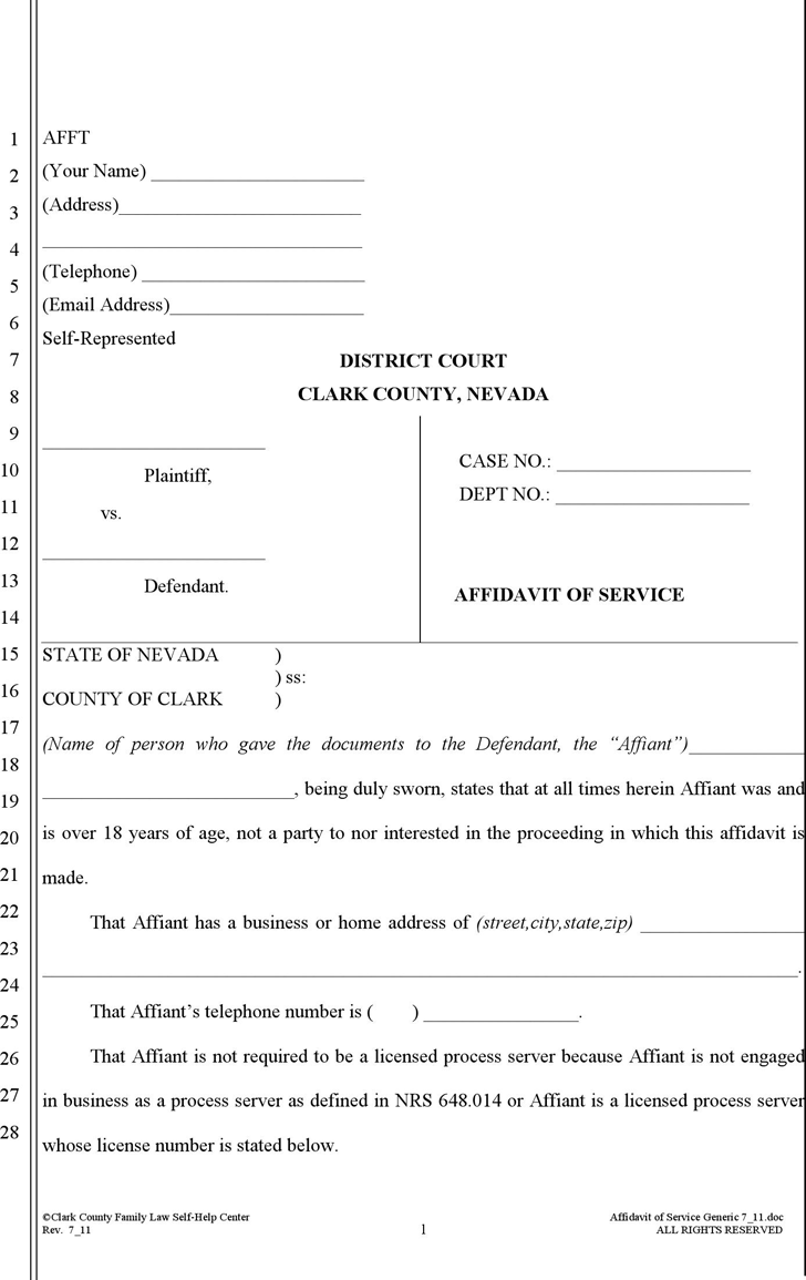Clark County Affidavit Publication Form 2022