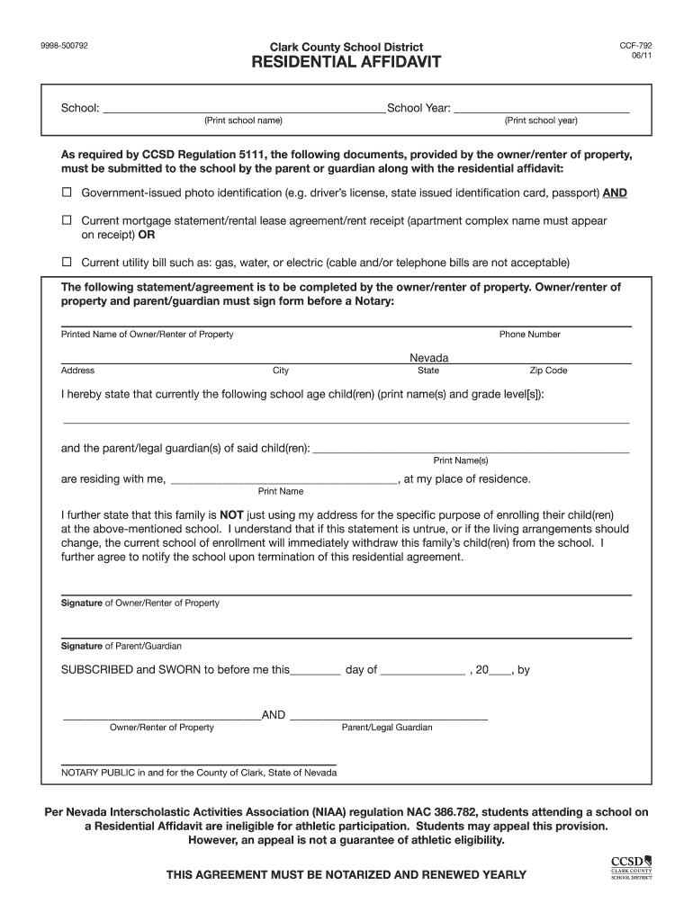 2011 2021 Form CCSD CCF 792 Fill Online Printable Fillable Blank 