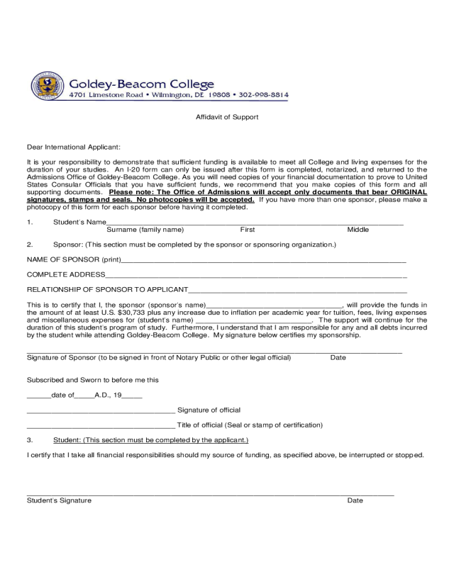 2018 Affidavit Form Fillable Printable PDF Forms Handypdf