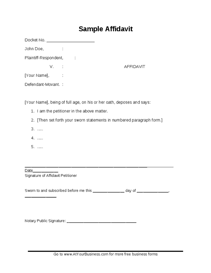6 Free Affidavit Templates In Word Word Excel PDF Formats