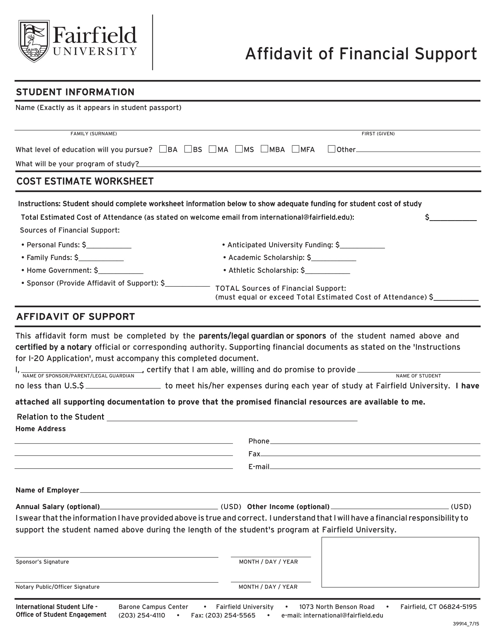 9 Affidavit Of Financial Support Examples PDF Examples
