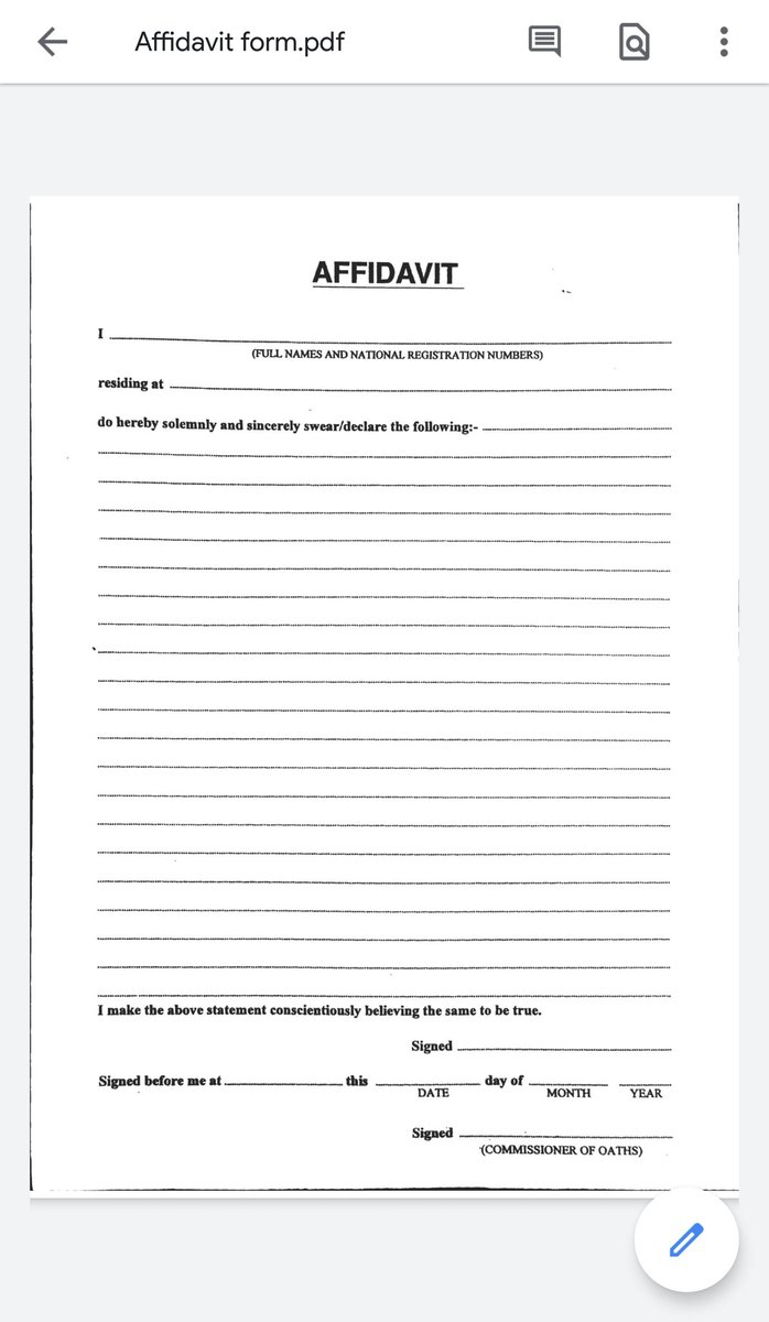 Affidavit Form Pdf Zimbabwe Facebook Below You Will Find Different