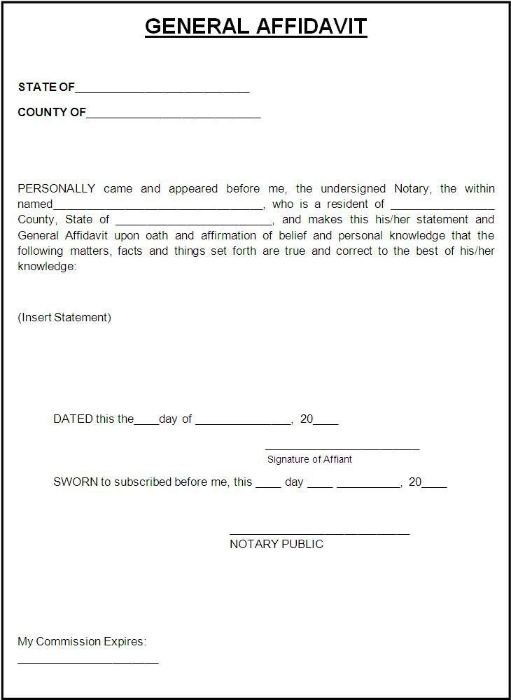 Affidavit Form Real Estate Forms Letter Template Word Templates 