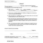 Affidavit Form Republic Of The Philippines Printable Pdf Download