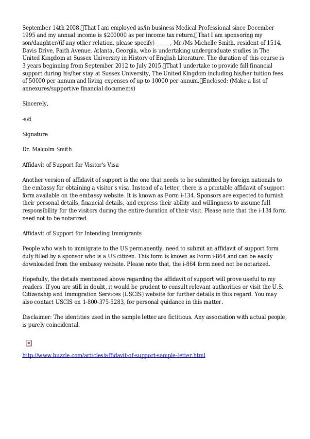 Affidavit Letter Of Support Example Unique 29 Of Template Affidavit 