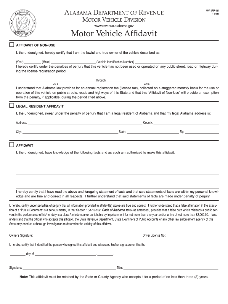 Affidavit Of Correction Title Alabama 2020 2021 Fill And Sign 