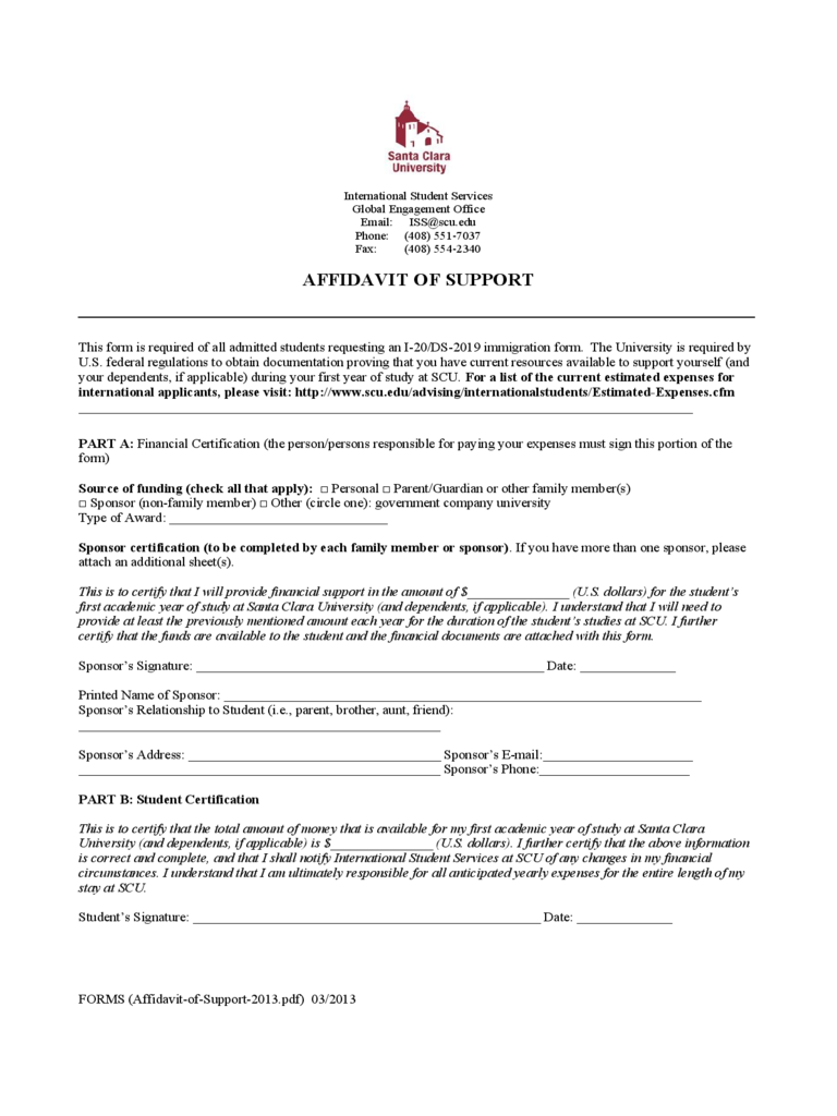 Affidavit Of Support 23 Free Templates In PDF Word Excel Download