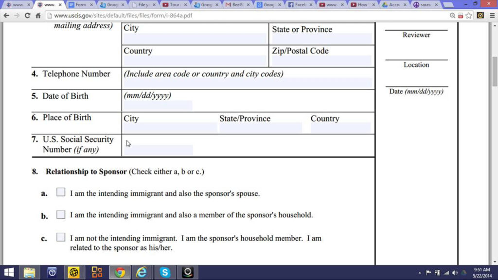 Affidavit Of Support Form I 864A YouTube