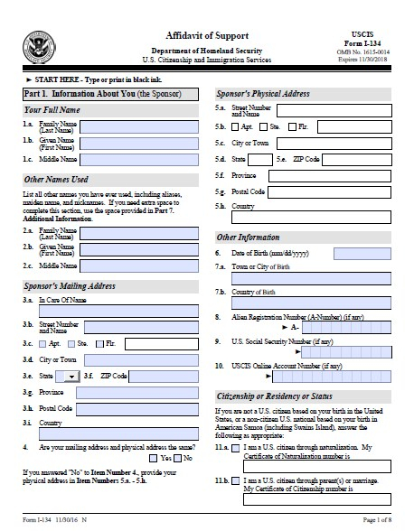 Affidavit Of Support WikiForm