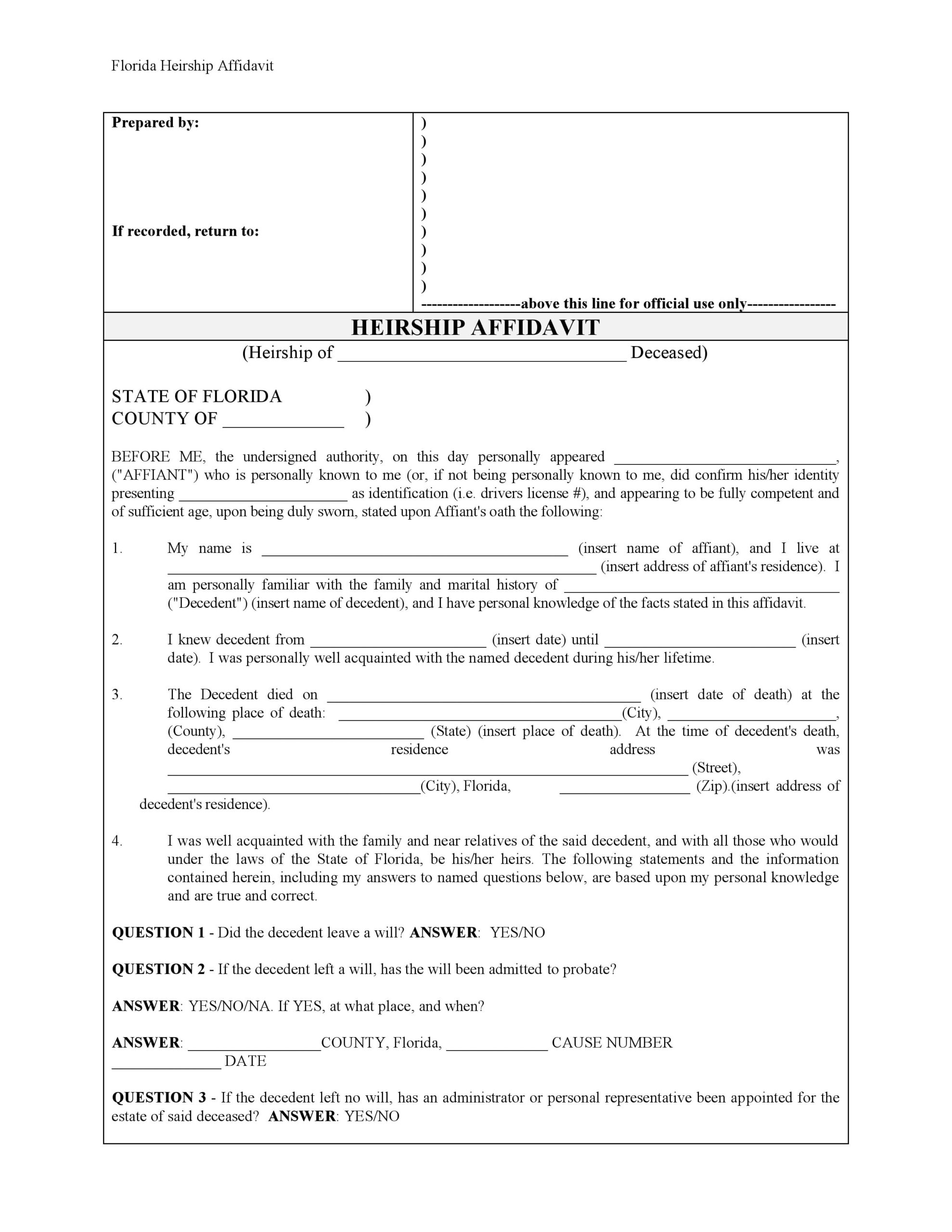 Florida Legal Forms Financial Affidavit 2023 - PrintableAffidavitForm.com