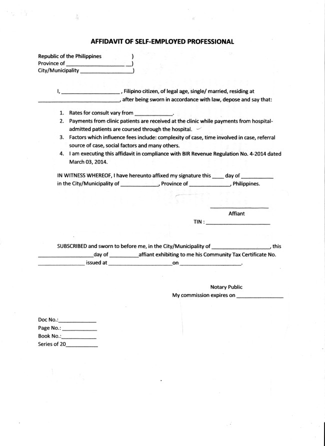 Affidavit Sample Form Philippines Universal Network
