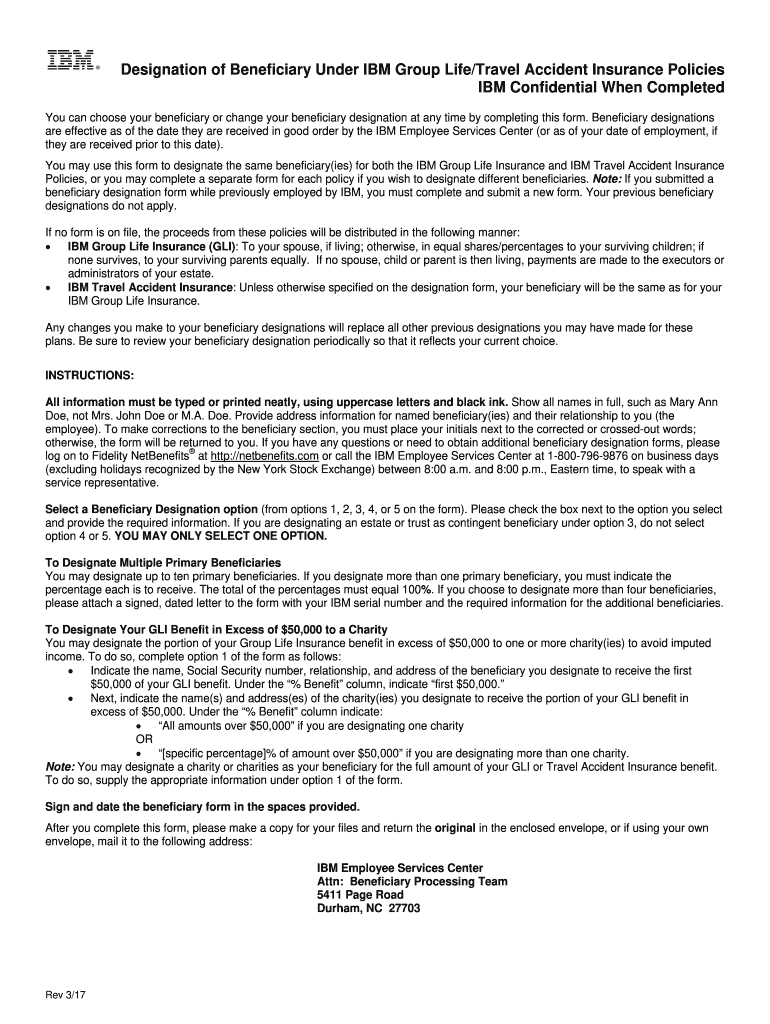 Beneficiary Ibm Fill Online Printable Fillable Blank PdfFiller
