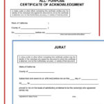 CALIFORNIA NOTARY JURAT FORM PDF