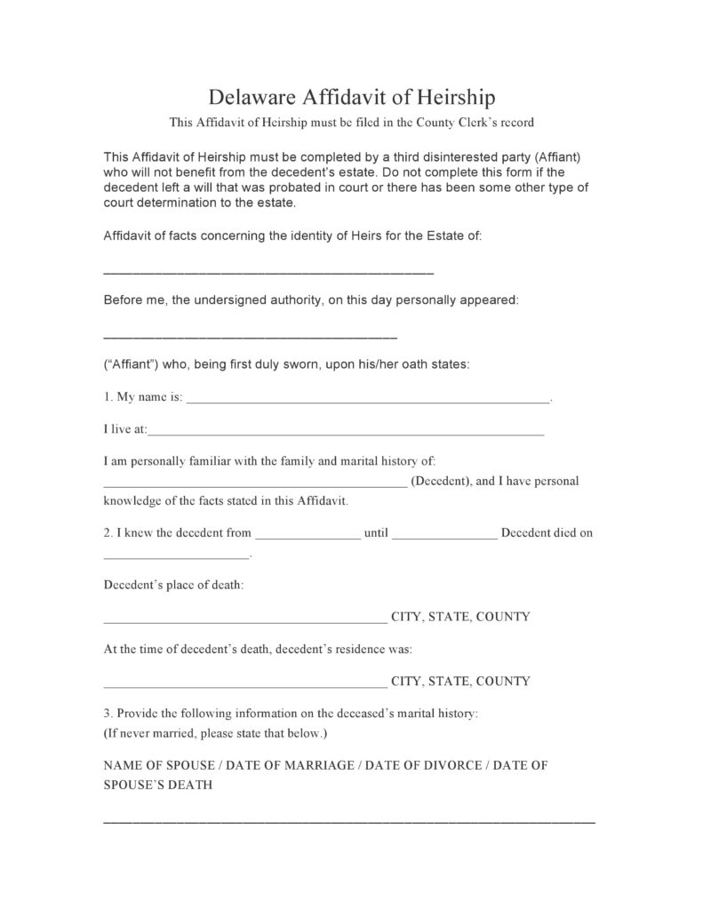 Download Free Affidavit Forms Form Download