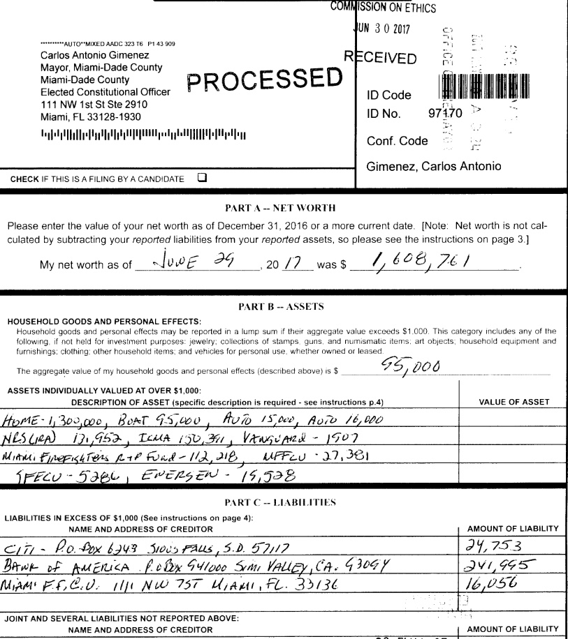 EYE ON MIAMI All The People Who Filed Financial Disclosure Forms In 