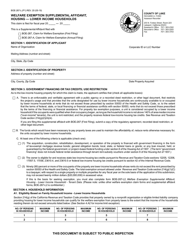 Fill Free Fillable Forms County Of Lake