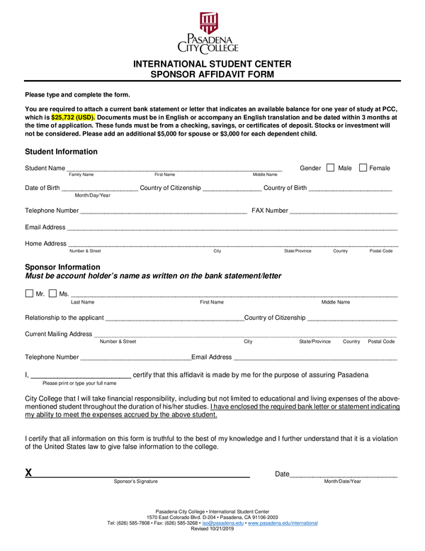 Fill Free Fillable Forms Pasadena City College
