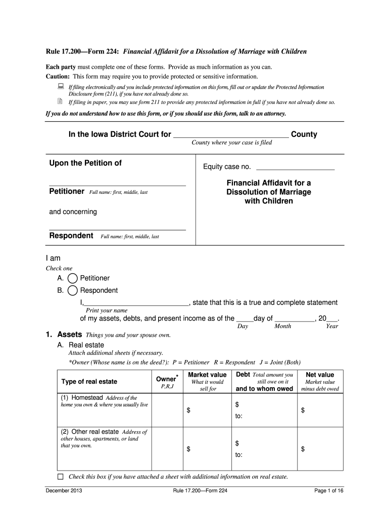 Filled Out Affidavit Fow Iowa Fill Out And Sign Printable PDF 