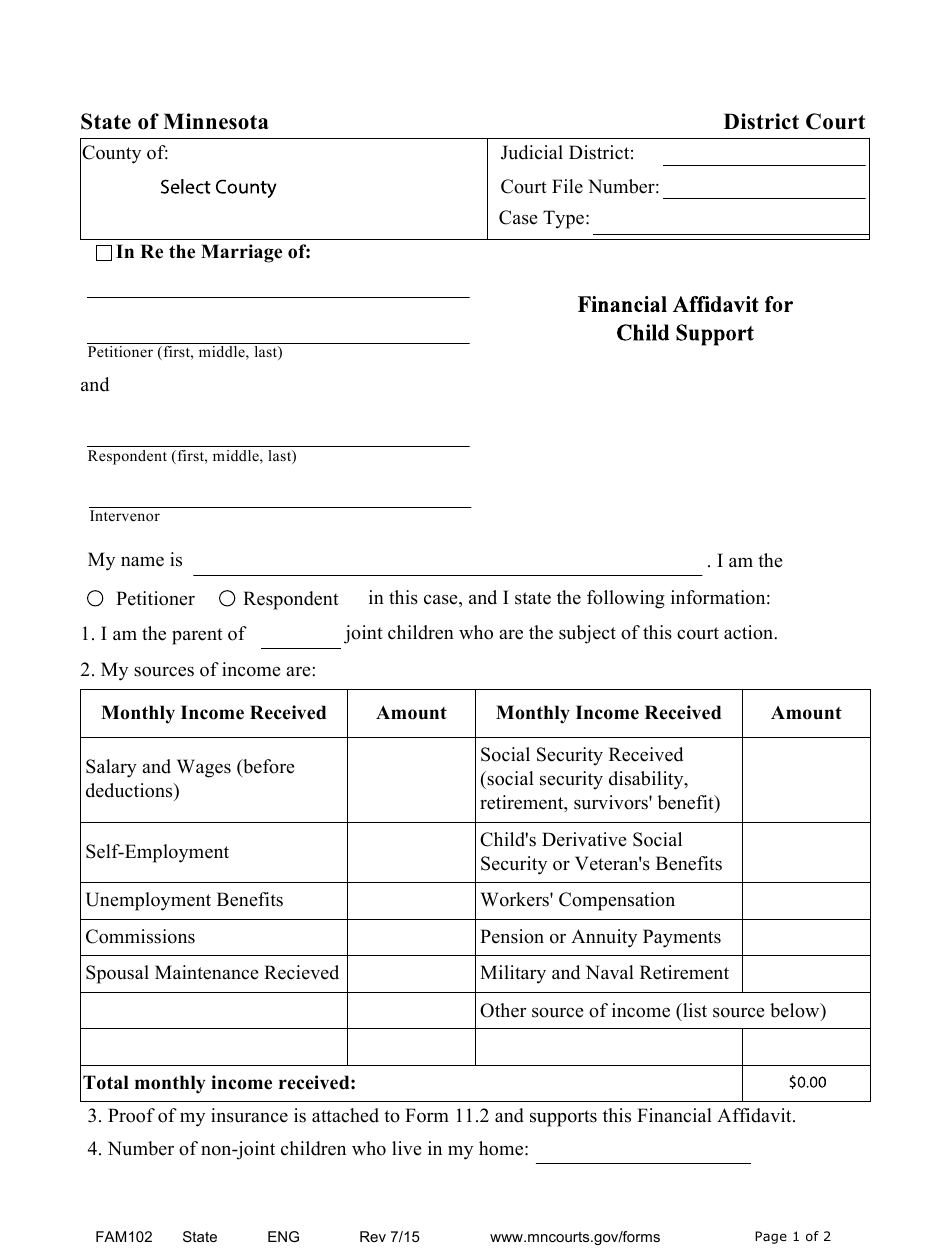 Child Support Financial Affidavit Form 2024 PrintableAffidavitForm Child Support Financial Affidavit Form 2024 PrintableAffidavitForm