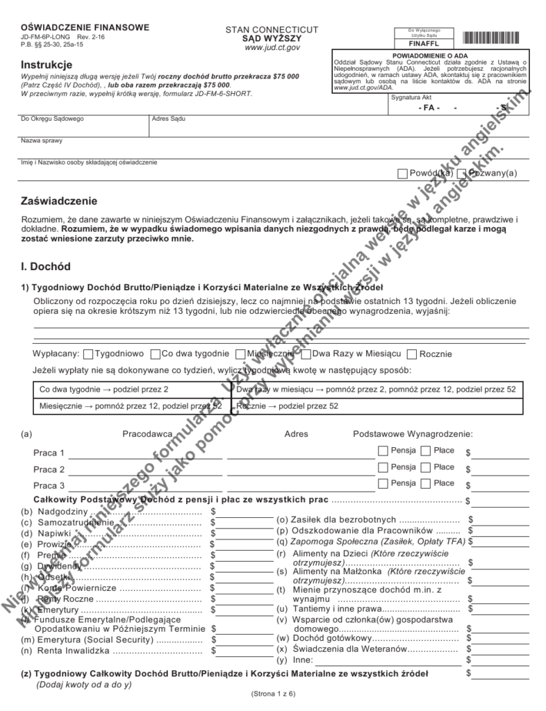 Form JD FM 6P LONG Download Printable PDF Or Fill Online Financial 