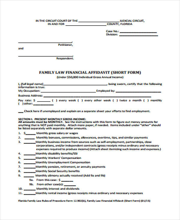 FREE 24 Sample Affidavit Forms In PDF MS Word