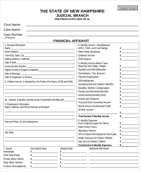 FREE 32 Affidavit Forms In PDF