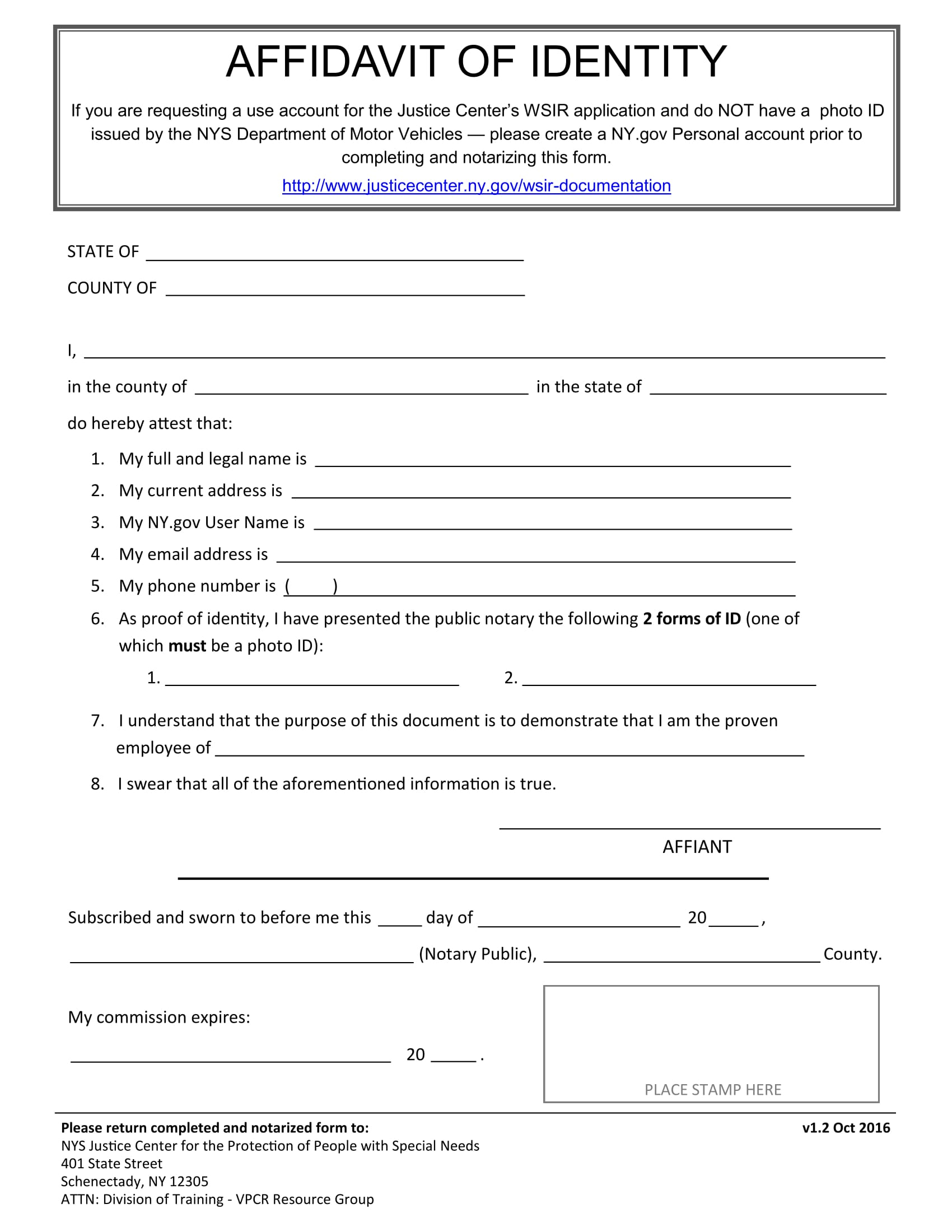 Free forms affidavit of identity 2024 printableaffidavitform