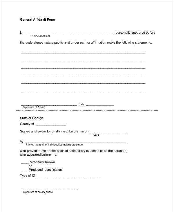 FREE 8 Sample Affidavit Forms In PDF