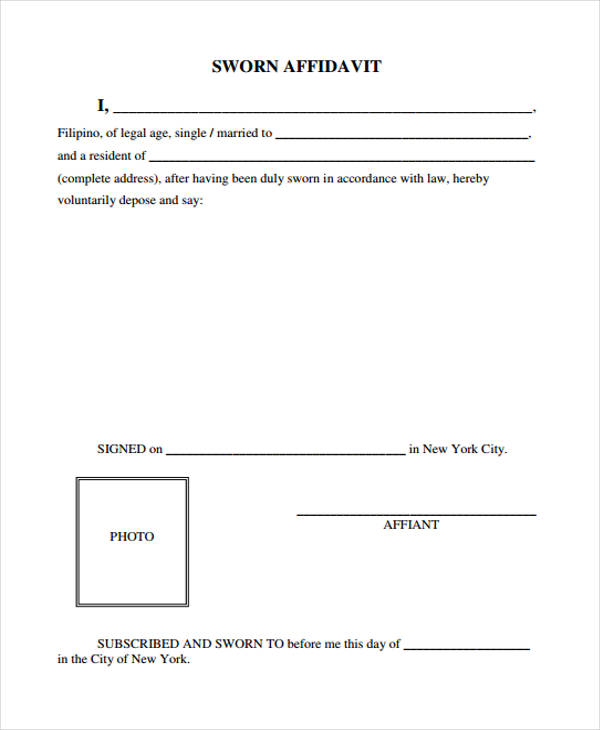 FREE 9 Legal Affidavit Forms In PDF MS Word