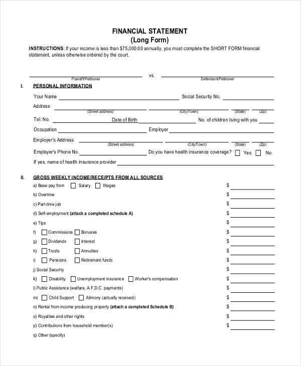 FREE 9 Sample Financial Affidavit Forms In PDF MS Word