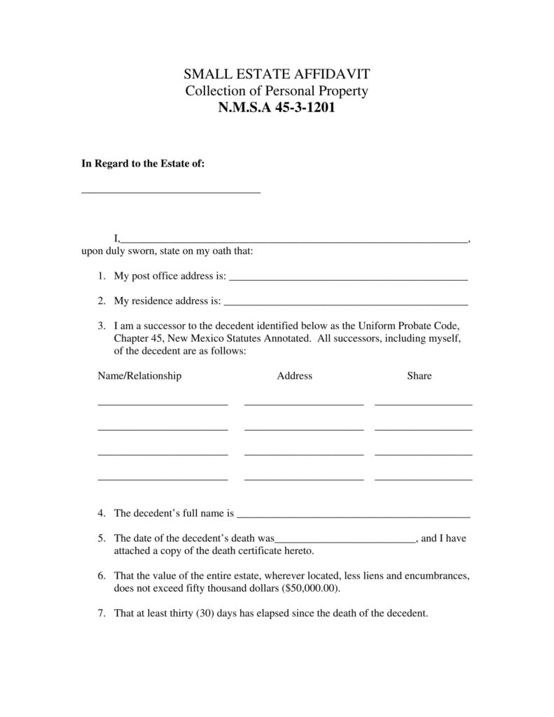 FREE 9 Small Estate Affidavit Forms In PDF