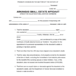 Free Arkansas Small Estate Affidavit Form PDF WORD