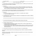 Free California Small Estate Affidavit Affidavit For Collection Of