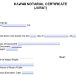 Free Hawaii Notarial Certificate Jurat PDF Word