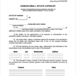Free Kansas Small Estate Affidavit Form 59 1507b PDF WORD