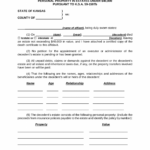 Free Kansas Small Estate Affidavit Form Affidavit Transferring