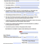 Free Nebraska Small Estate Affidavit Form PDF Word