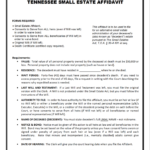 Free Tennessee Small Estate Affidavit Form PDF
