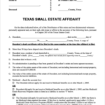 Free Texas Small Estate Affidavit Form PDF WORD