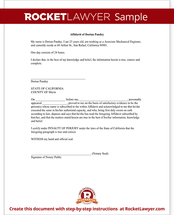 How Do I Write A Sworn Affidavit
