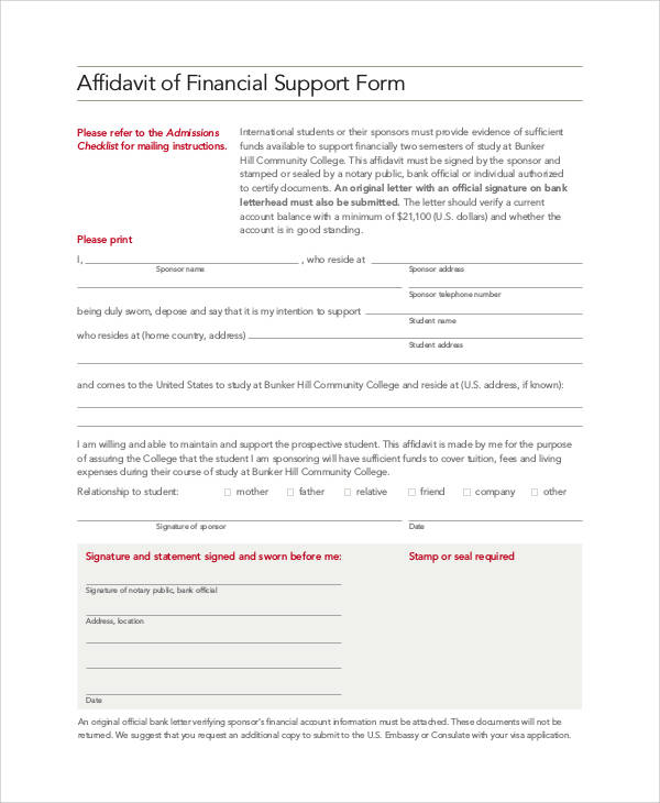 I 864 Affidavit Of Support Sample Letter Master Of Template Document