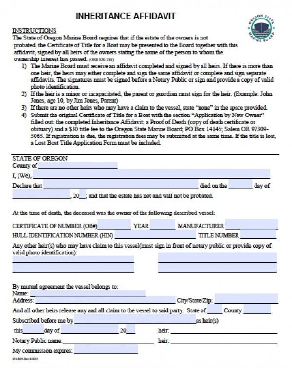 Inheritance Agreement Template PDF Template