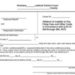 Montana Affidavit Of Inability To Pay Form Download Free Premium